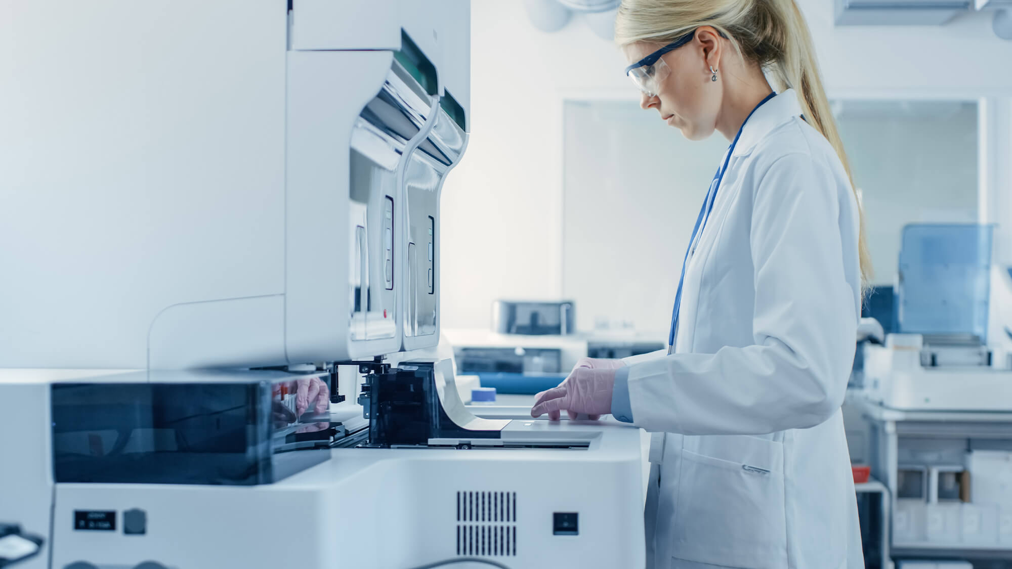 Scientist working in lab