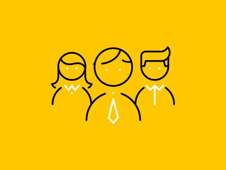 Illustration of three people in business attire